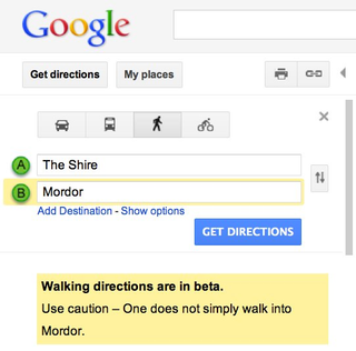 Illustration for article titled Lord of the Rings Google Easter Egg Warns You About Mordor